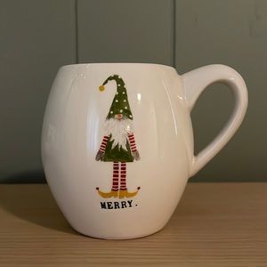 Rae Dunn Merry Elf Mug White Red Interior Holiday Christmas